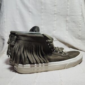 Vans Olive Fringe High-Top Sneakers